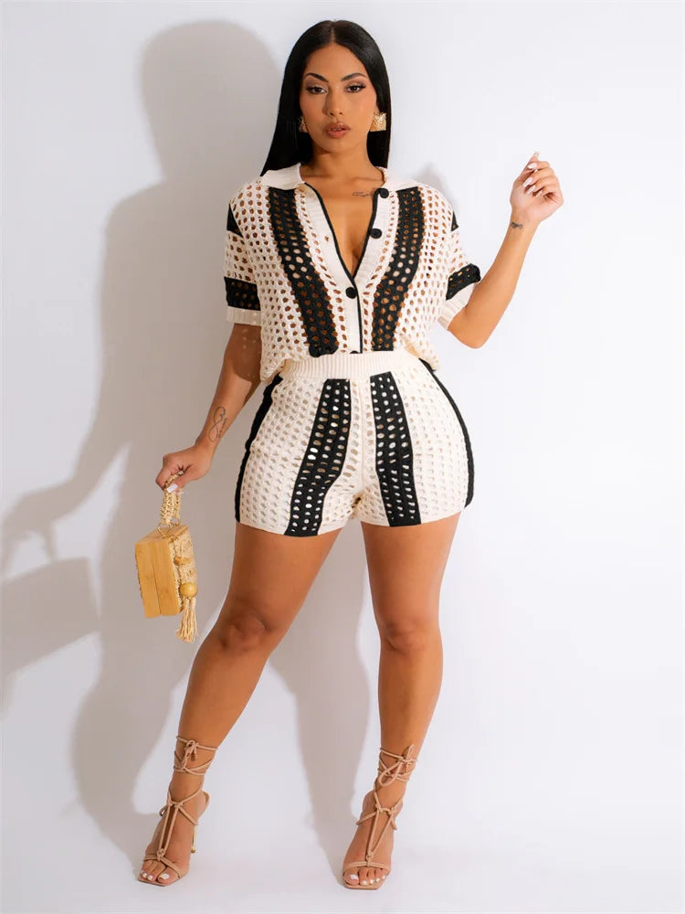 JRRY Sexy Women Knitted Set Two Pieces Sets