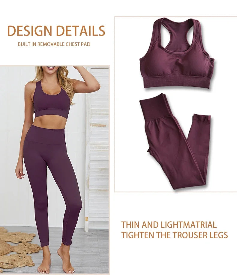Seamless Hyperflex Workout Set Sport Leggings and Top Yoga Outfits for Women Sportswear Athletic Clothes Gym 2 piece Set XL Size
