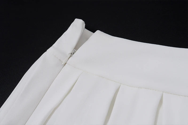 Candyhot Temperament Elegant Y2K Slim Fit Set V-neck Tight Vest Mini Pleated Skirt Autumn Street Commuting Women's Two-piece Set