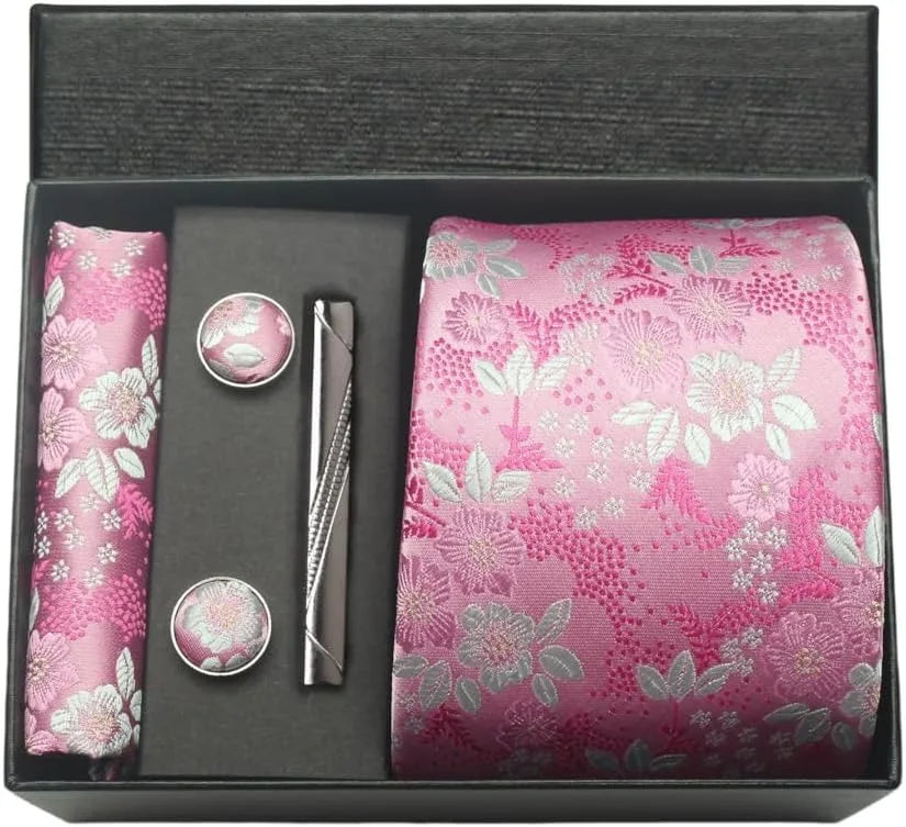 100% Silk Necktie Paisley Floral Mens Tie