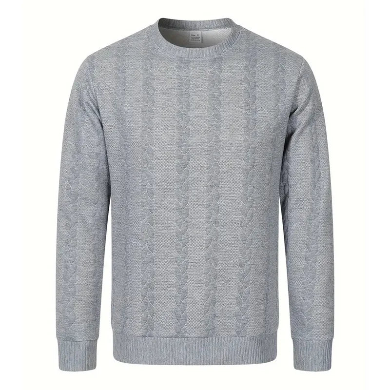 New Men's Long Sleeve pullover Fashion Knitted Jacquard Round Neck Autumn and Winter European and American Leisure Sports Shirt