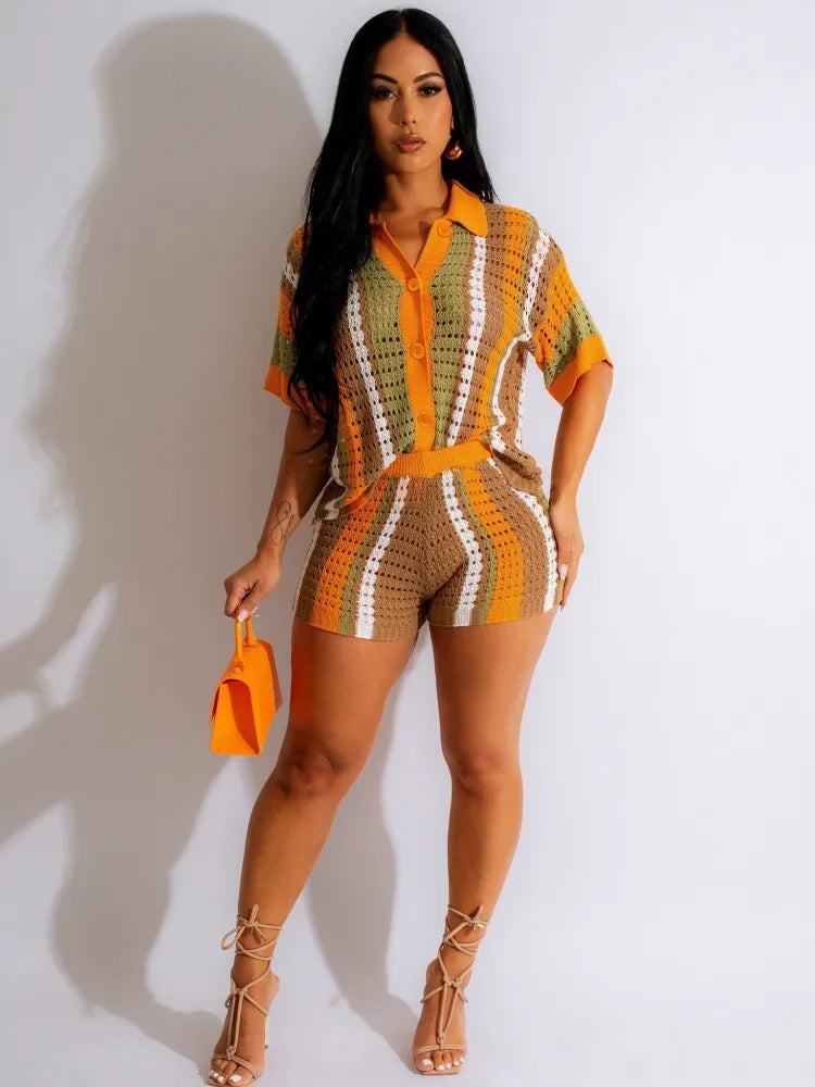 JRRY Sexy Women Knitted Set Two Pieces Sets