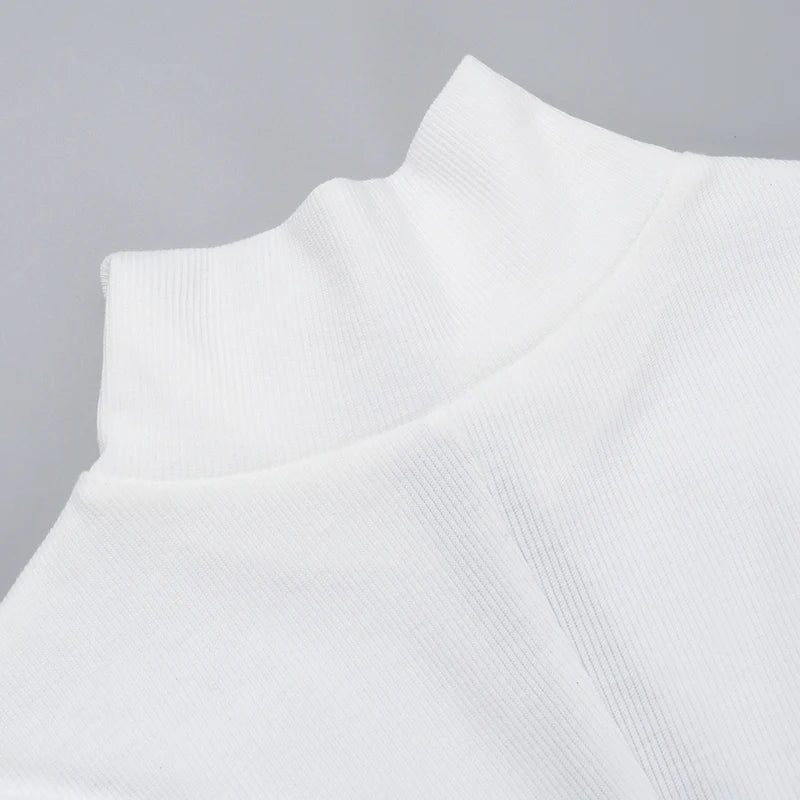 Color Blocking High Neck Zipper Tight Jumpsuit Motorcycle Style Spicy Girl Fashionable Versatile Women's Clothing WQ24083MHO