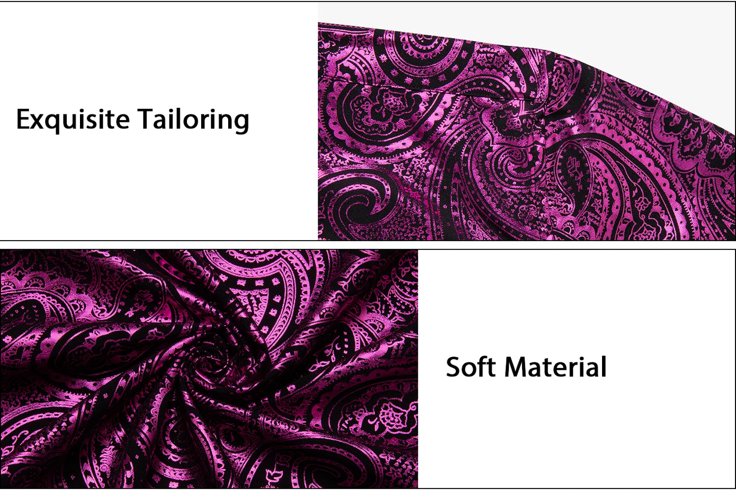 Luxury Purple Gilding Paisley Shirts for Men Long Sleeve Social Prom Party Men Clothing Button Down Collar Formal Dress Shirt