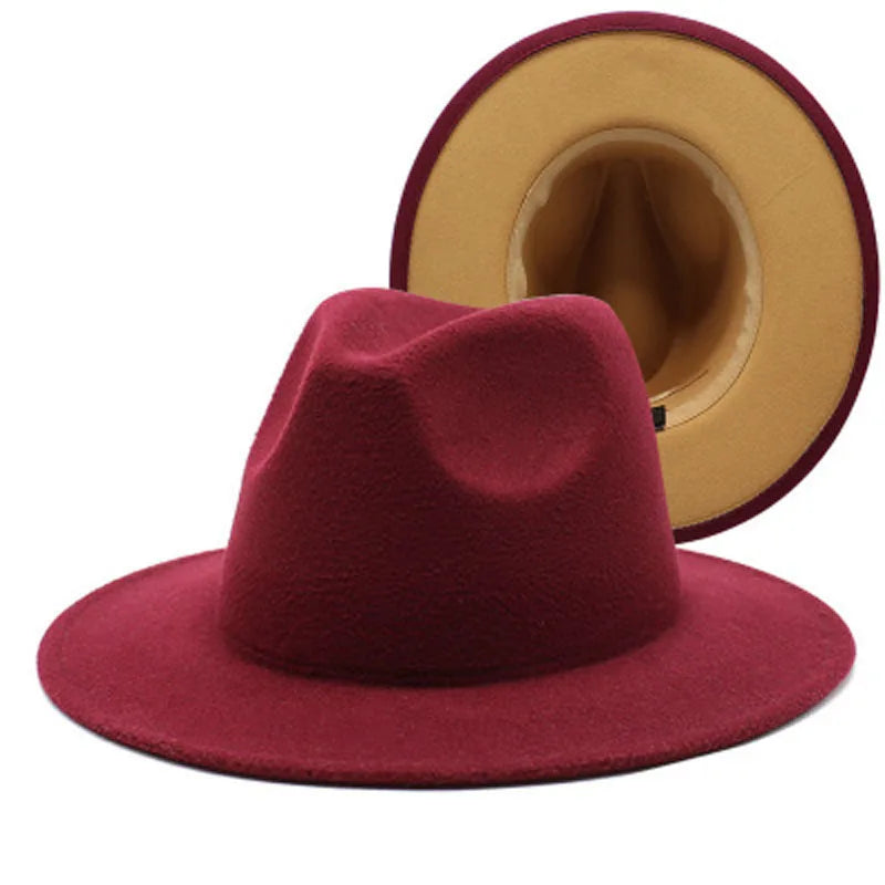 QBHAT Two-color Fedora Hat Men