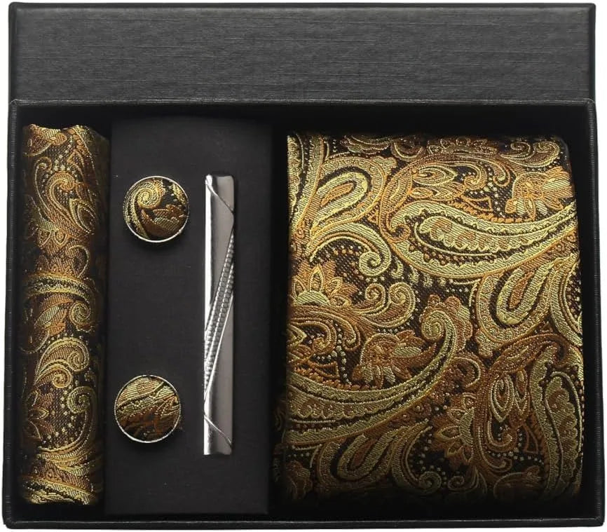 100% Silk Necktie Paisley Floral Mens Tie