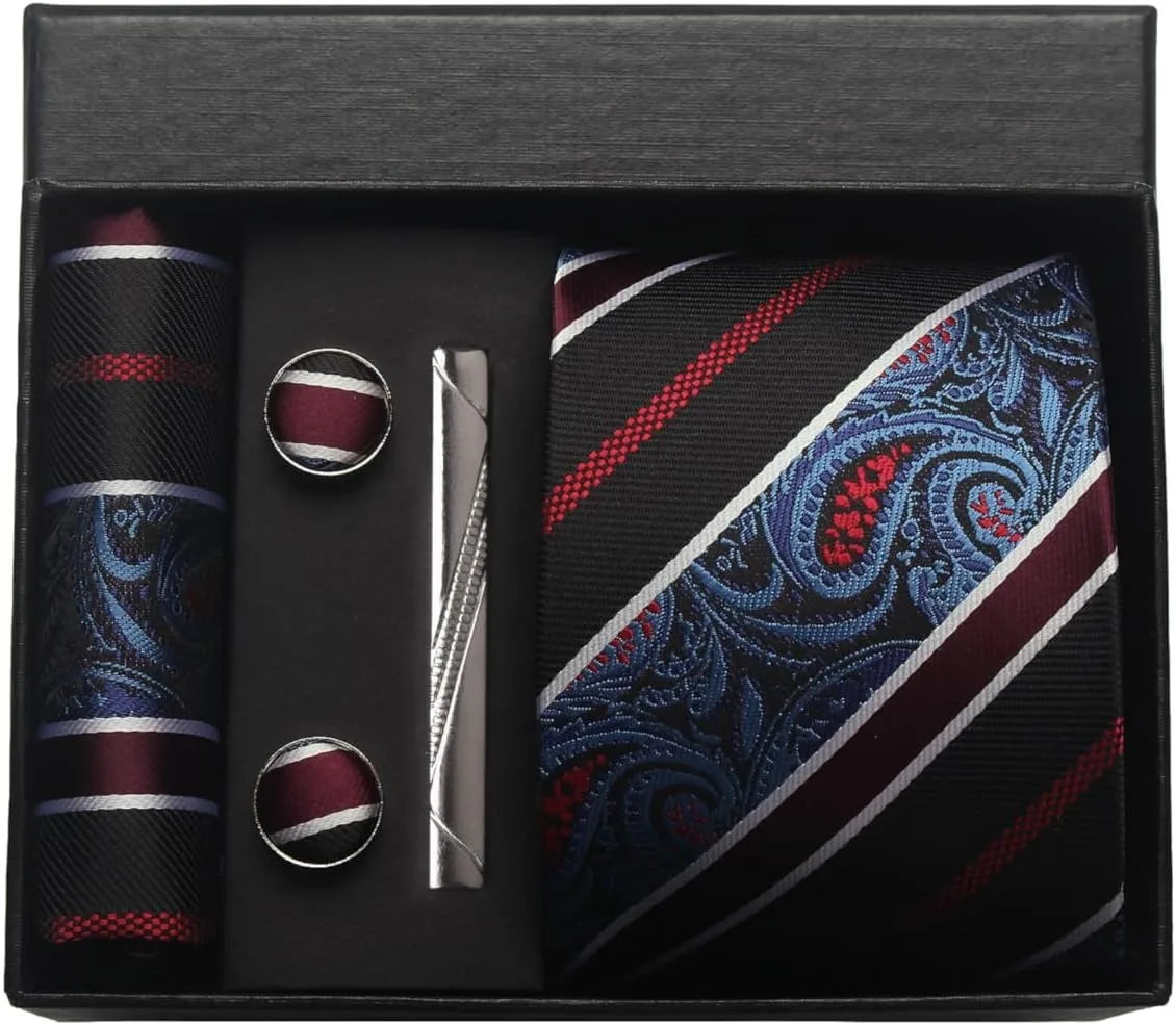 100% Silk Necktie Paisley Floral Mens Tie