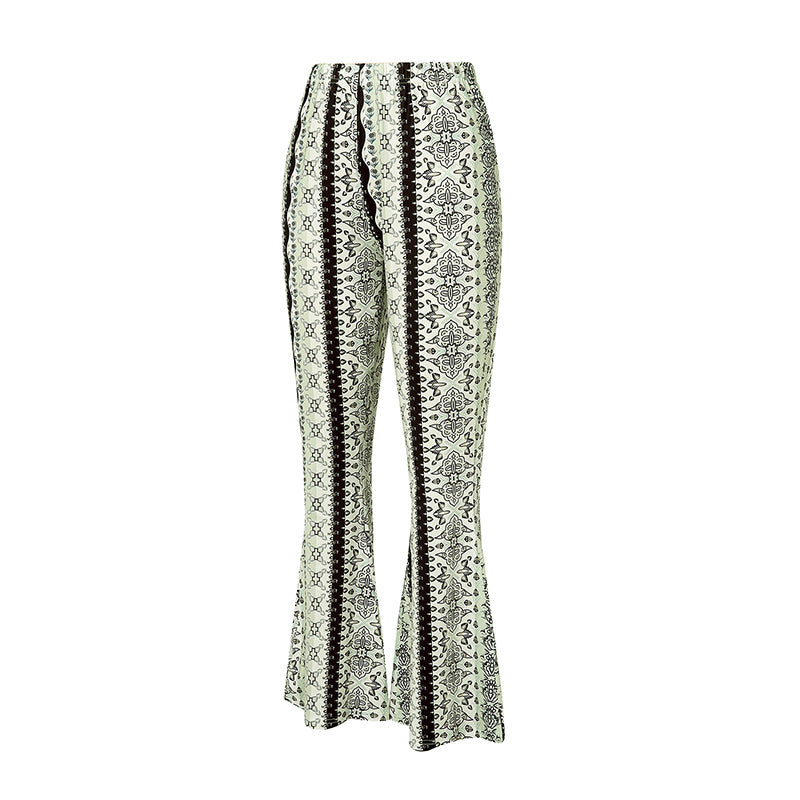 Women Flared Bell Bottoms Floral Boho High Waisted Fit Flare Leggings Stretchy Bootcut Yoga Pants Hippie Pants