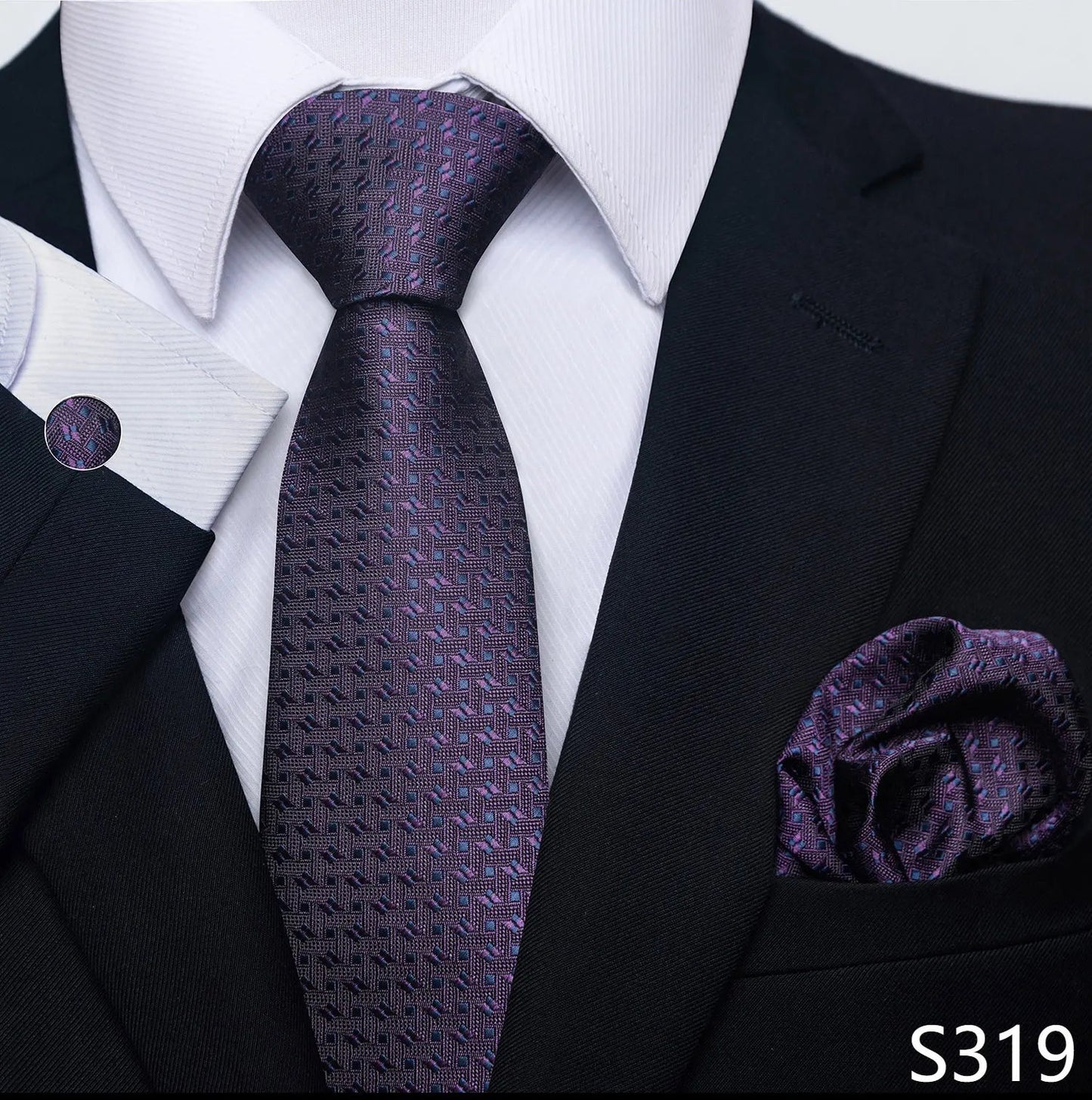 Brand Fashion 8 cm Tie Pocket Squares Set Wedding Present Necktie Suit Accessories Fit Formal Party Holiday Gift FashionMojos.com