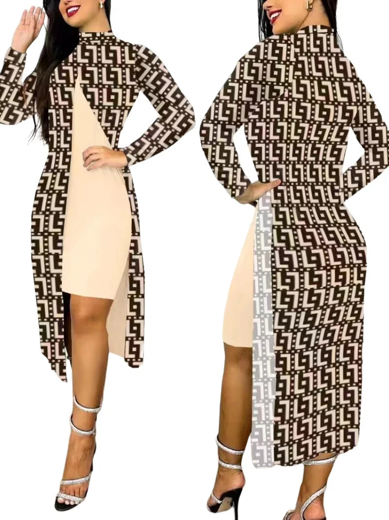 Two Piece Set Women Print Dresses Sets