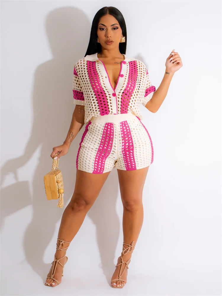 JRRY Sexy Women Knitted Set Two Pieces Sets