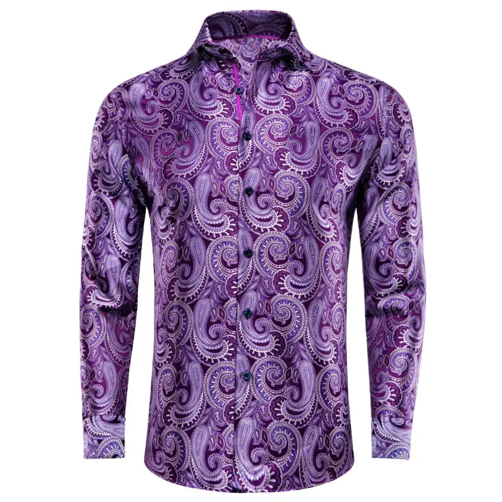 Hi-Tie Lilac Mauve Lavender Purple Silk Mens Shirts