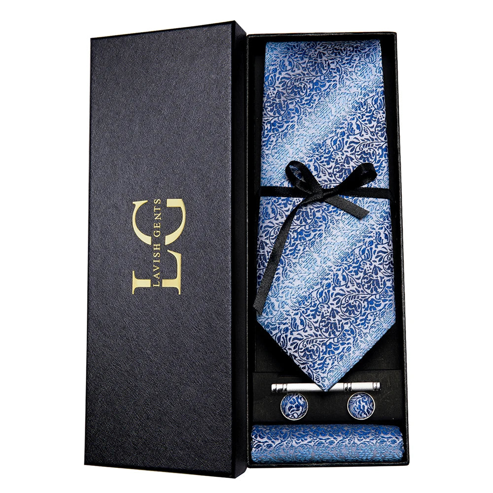 Hi-Tie Luxury Gift Box Classic Paisley Teal Green NeckTie