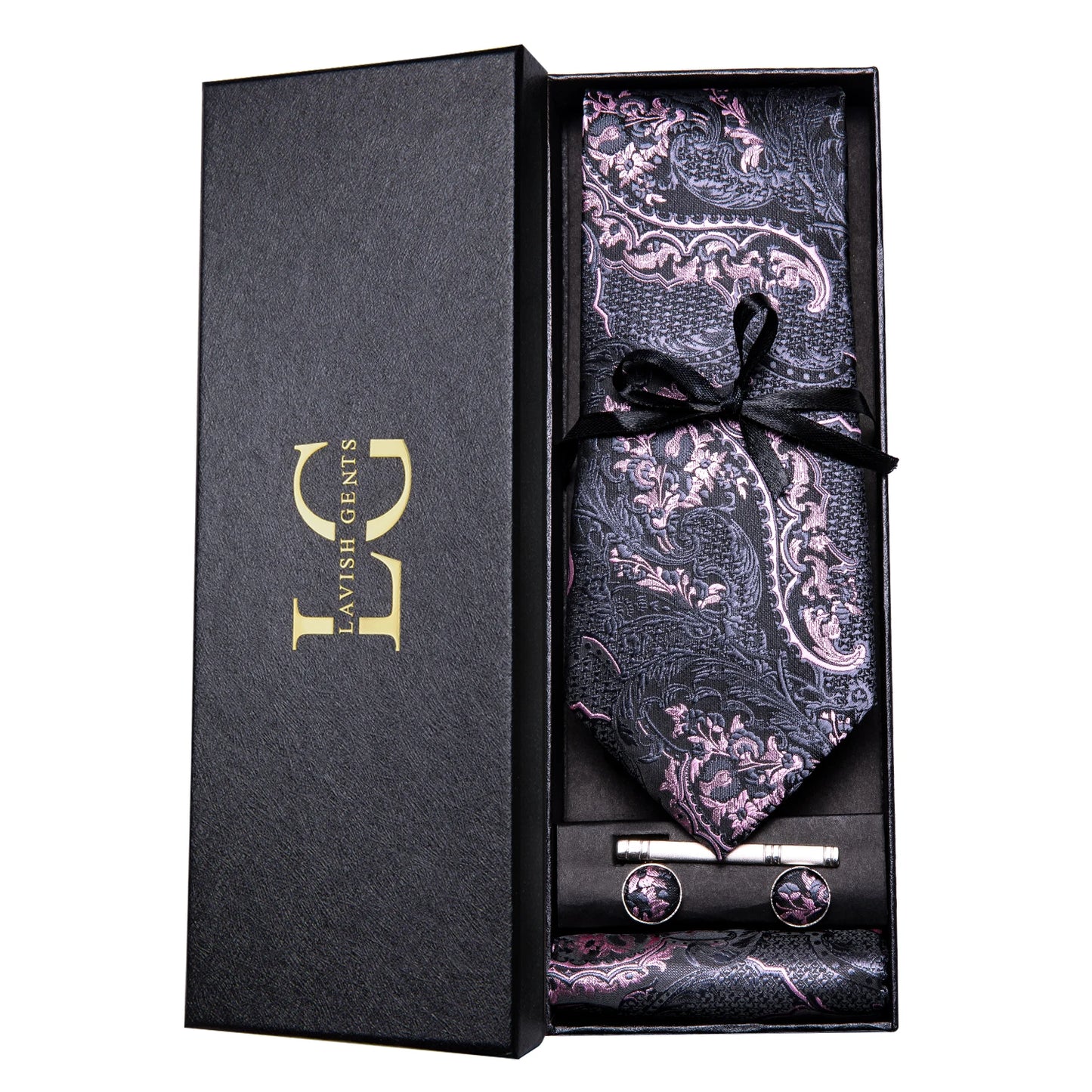 Hi-Tie Luxury Gift Box Classic Paisley Teal Green NeckTie