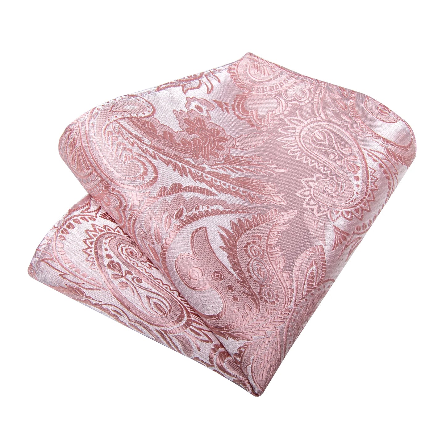 4Pcs Pink Paisley Folral Men Tie Pocket Square