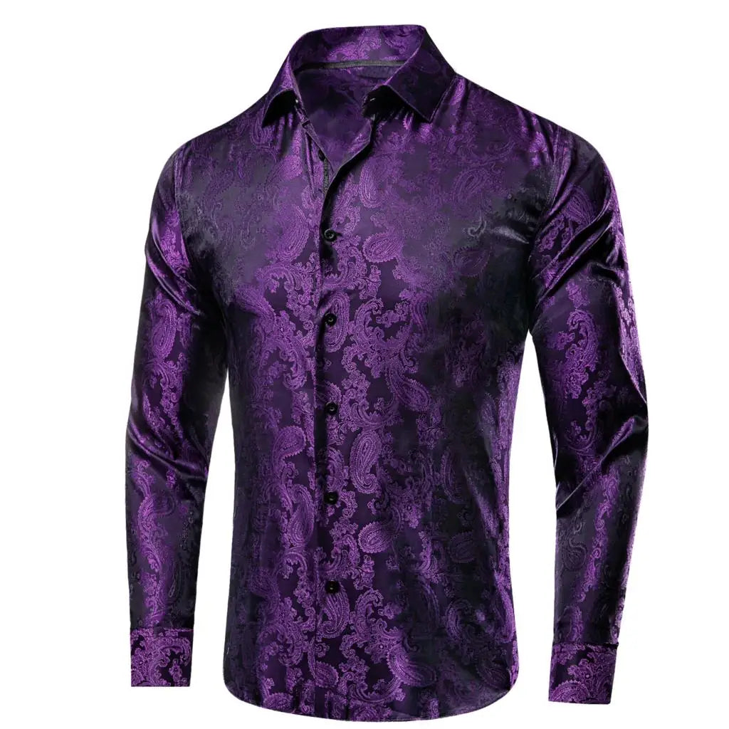 Hi-Tie Lilac Mauve Lavender Purple Silk Mens Shirts