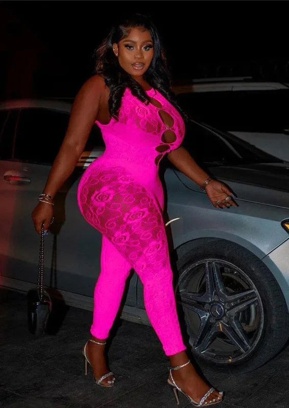 New Y2k Summer Clothes Hollow Out One Piece Fantazi Bodysuit Bodycon Jumpsuit For Women‘s Clothing Casual Fitness Rompers