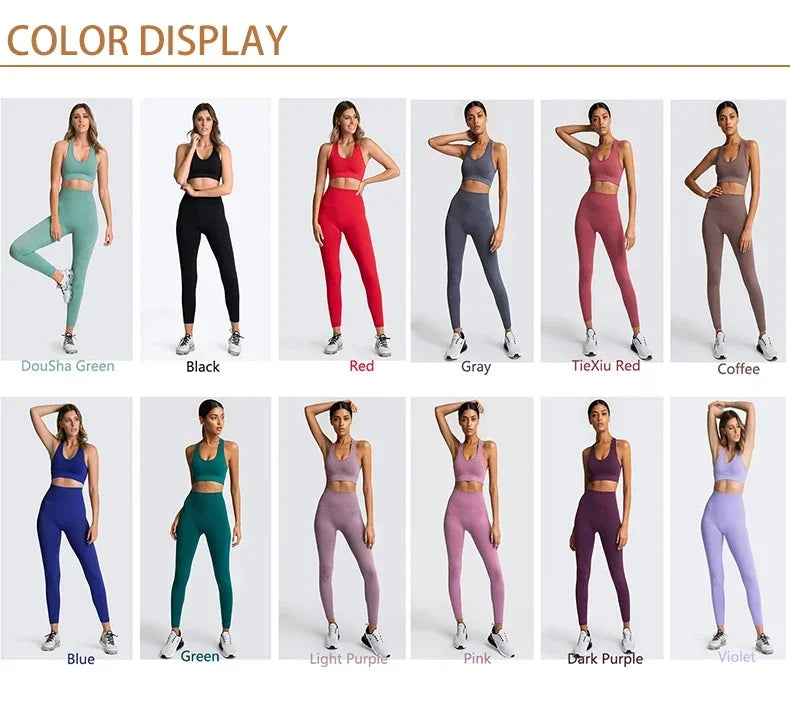 Seamless Hyperflex Workout Set Sport Leggings and Top Yoga Outfits for Women Sportswear Athletic Clothes Gym 2 piece Set XL Size