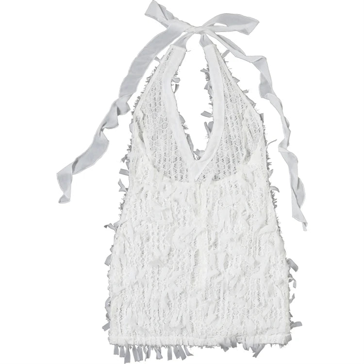 kliou Summer Women Mini Sexy & Club Chiffon Dress