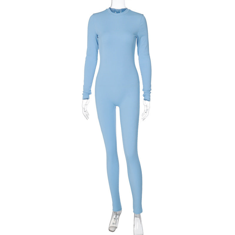 High Elastic Tight Jumpsuit Women Bodysuit Streetwear Overalls Jump Suits Autumn Winter Clothes Rompers Yoga Jogger Bodysuits