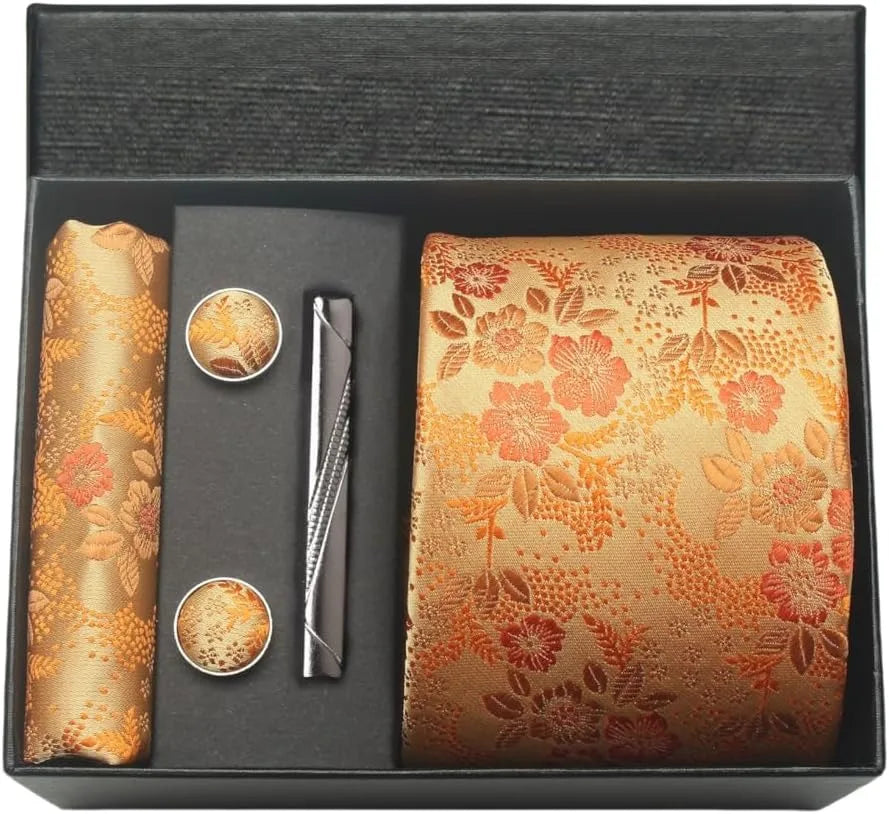 100% Silk Necktie Paisley Floral Mens Tie