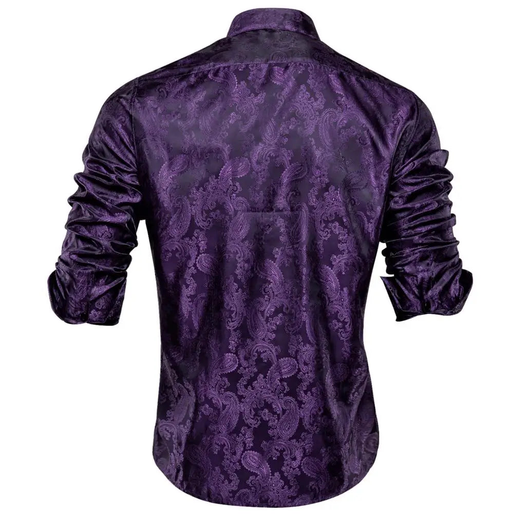 Hi-Tie Lilac Mauve Lavender Purple Silk Mens Shirts