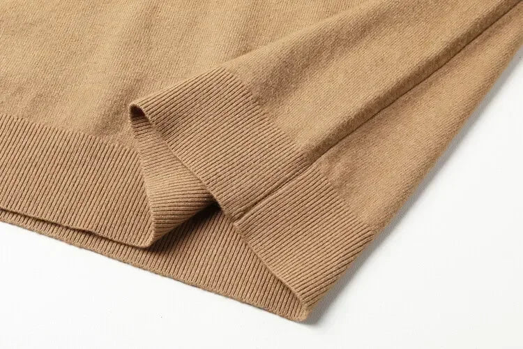 Men's Sweater Solid Color Warm Comfortable Long Sleeved Woollen Pullover Mock Neck Sweater Mens Clothing FashionMojos.com