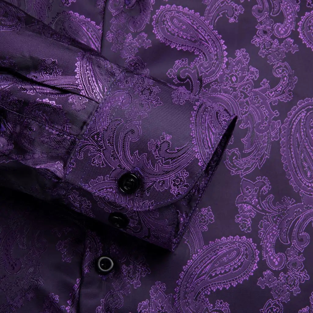Hi-Tie Lilac Mauve Lavender Purple Silk Mens Shirts