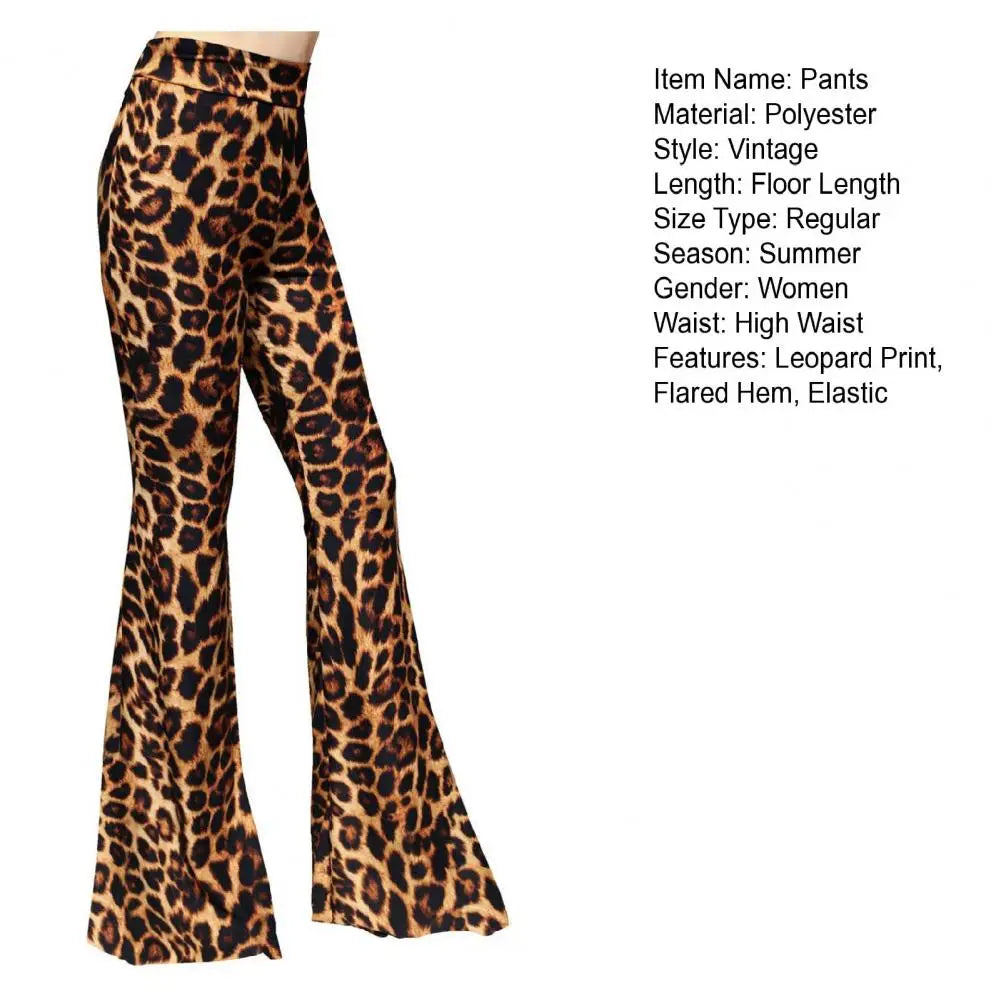 Women High Waist Printed Leggings Fitness Sporting Flared Hem Yoga Pants Push Up Elastic Thin Bell-bottomed Bottoms Trousers