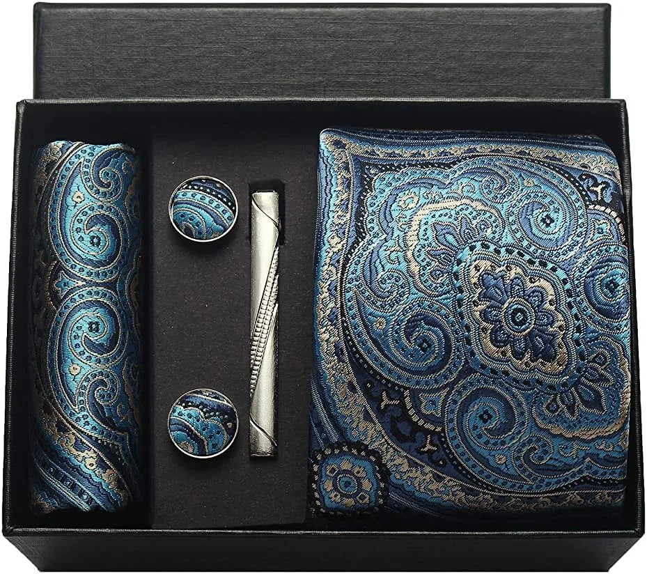 100% Silk Necktie Paisley Floral Mens Tie