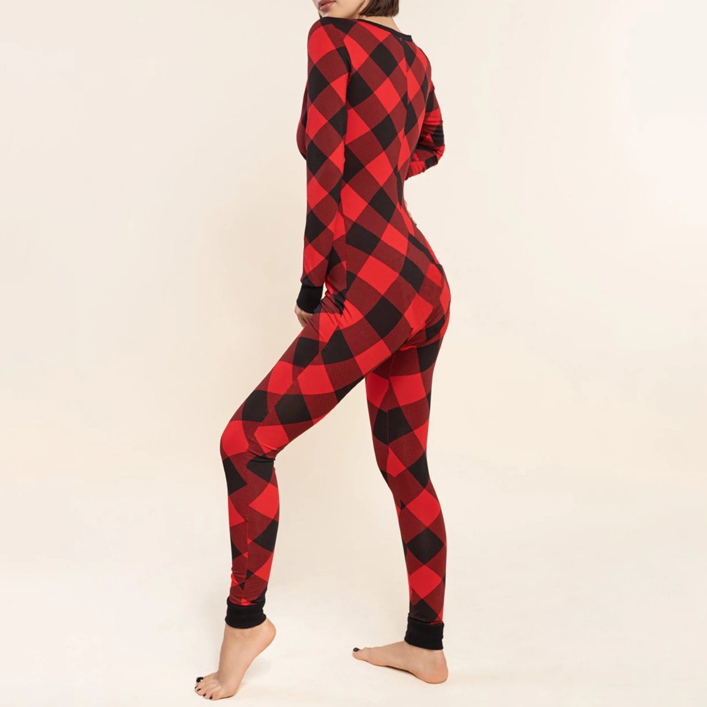 hirigin Women Sexy Christmas Pajamas Rompers Fashion Long Sleeve Printing Bodycon jumpsuit Ugly Christmas Pjs Sleepwear