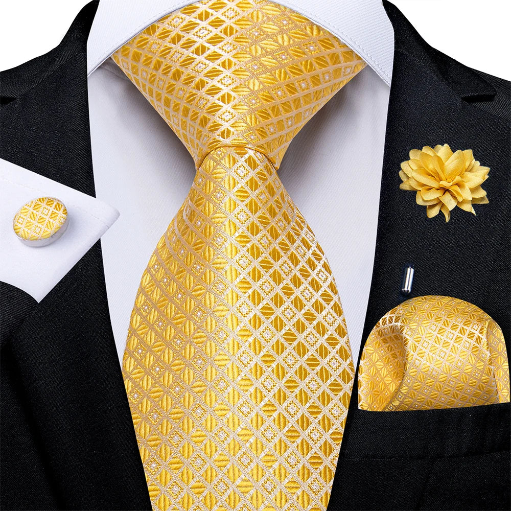 4Pcs Pink Paisley Folral Men Tie Pocket Square