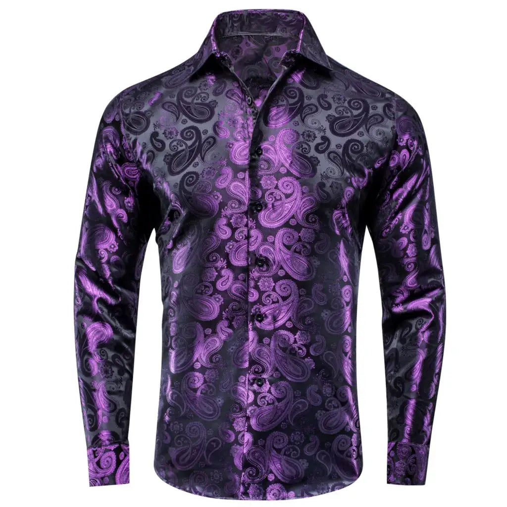 Hi-Tie Lilac Mauve Lavender Purple Silk Mens Shirts