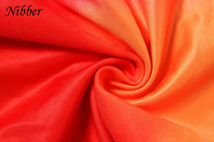 Nibber Spaghetti Strap Sexy Dress Women Y2K Backless Peach Hip Lace Up Bodycon Gradient Print Summer Beach Vacation Clubwear