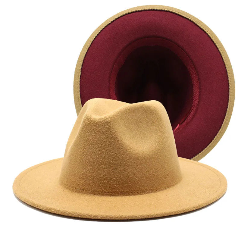 QBHAT Two-color Fedora Hat Men