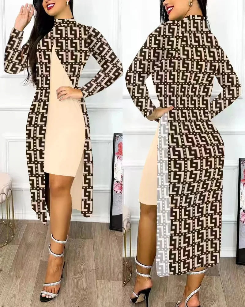 Two Piece Set Women Print Dresses Sets