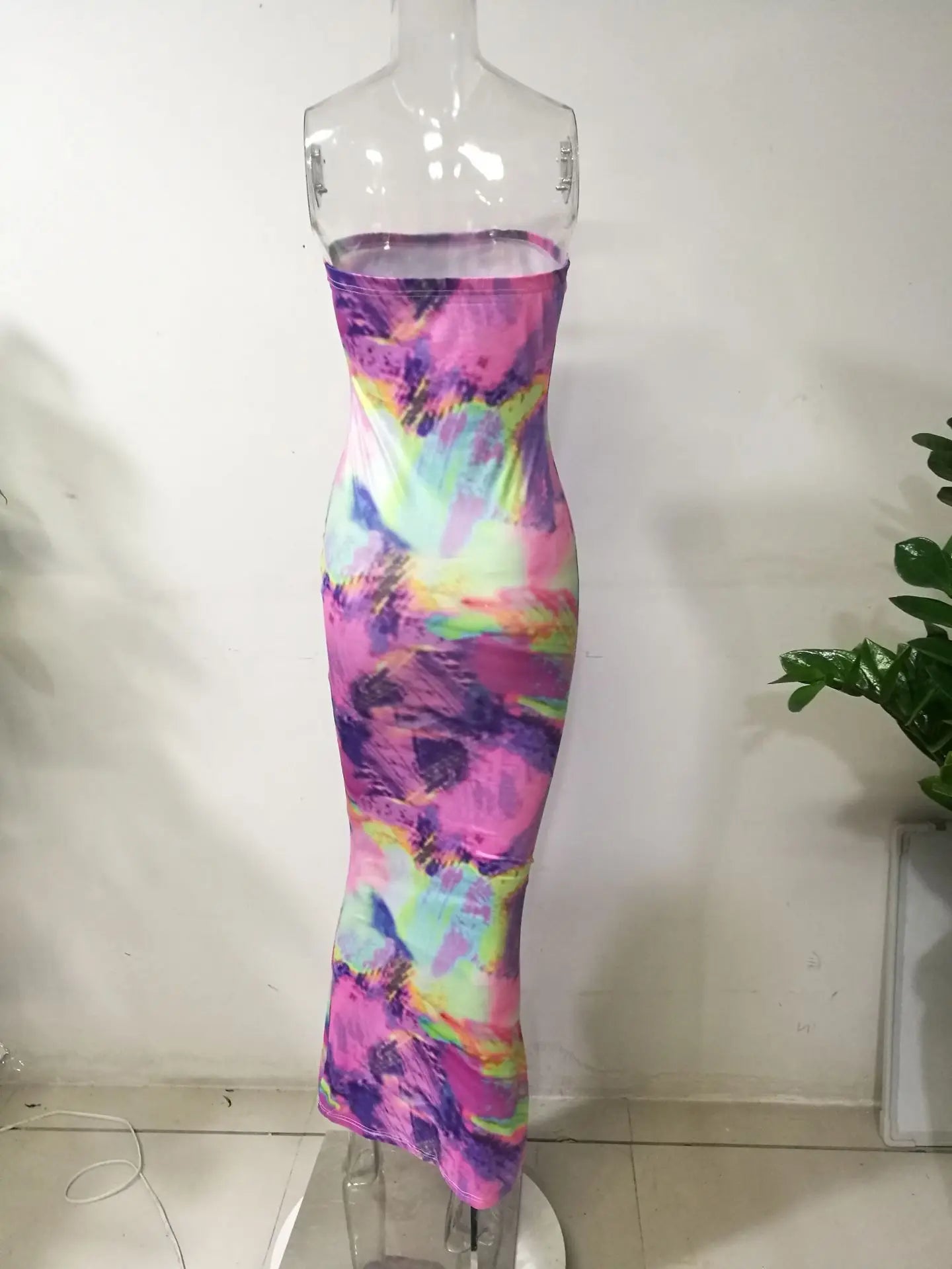 Tie Dye Bodycon Bandage Dress Women Midi Sexy Party Dresses Off Shoulder Strapless Summer Y2k Club Beach Elegant Long Vestidos