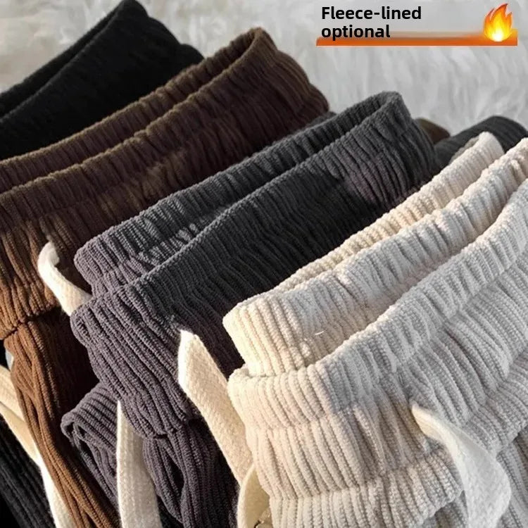 Vintage Brown Corduroy Casual Pants Loose Fit Spring Autumn New Straight-Leg Pants Trendy Brand Sweatpants For Men