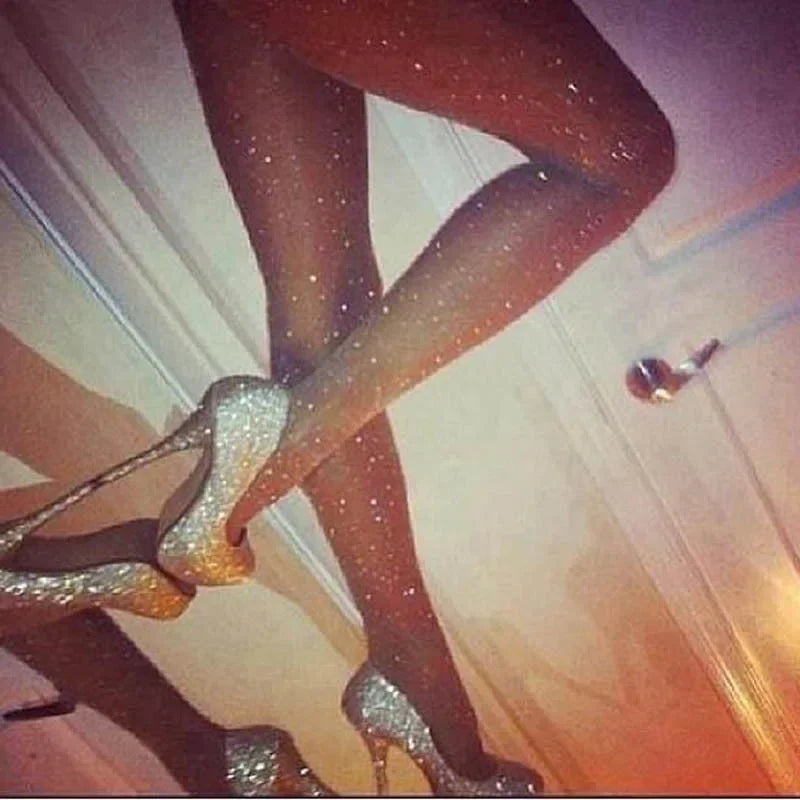 New 20D Women's Sexy Oil Shiny Rhinestone Pantyhose