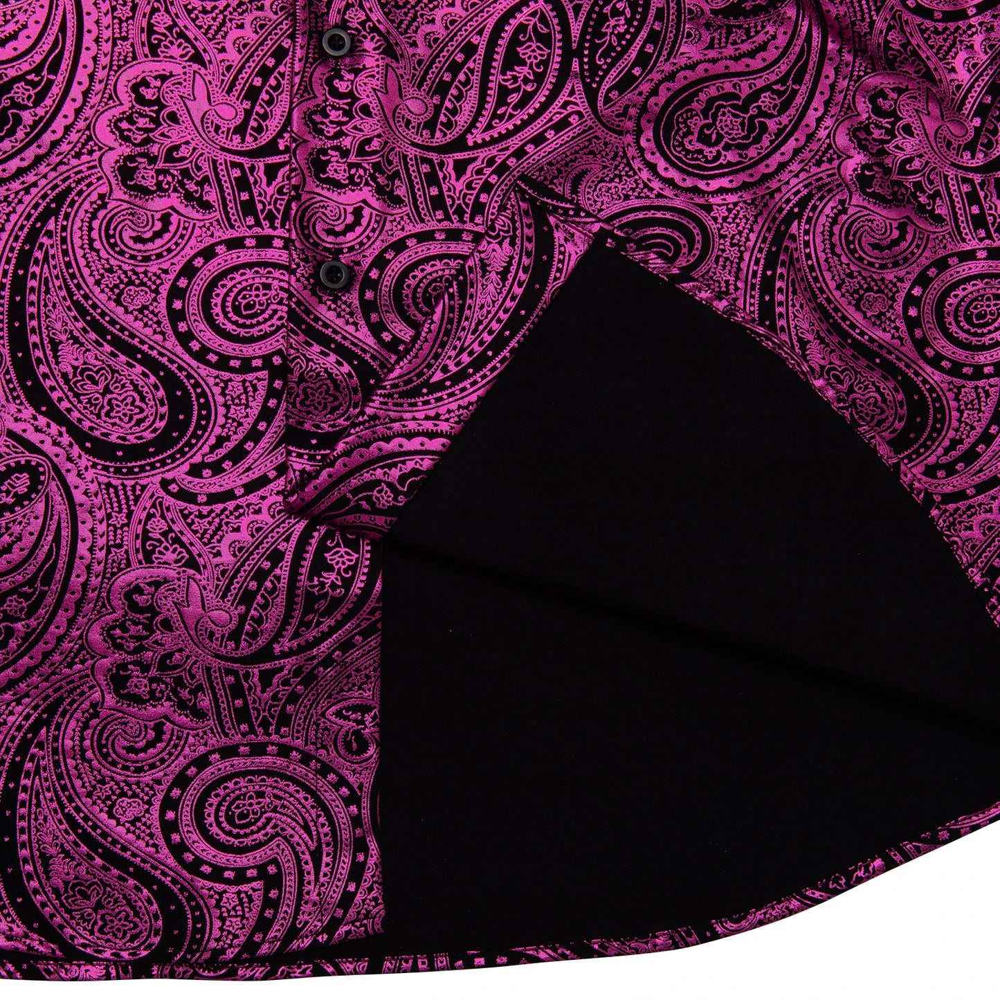 Luxury Purple Gilding Paisley Shirts for Men Long Sleeve Social Prom Party Men Clothing Button Down Collar Formal Dress Shirt