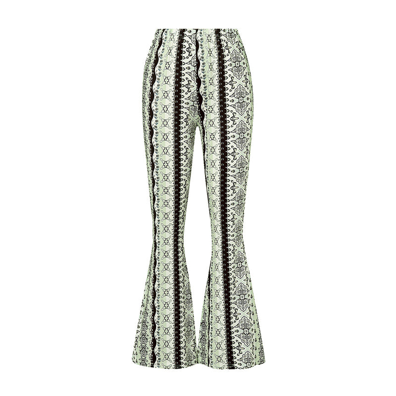 Women Flared Bell Bottoms Floral Boho High Waisted Fit Flare Leggings Stretchy Bootcut Yoga Pants Hippie Pants