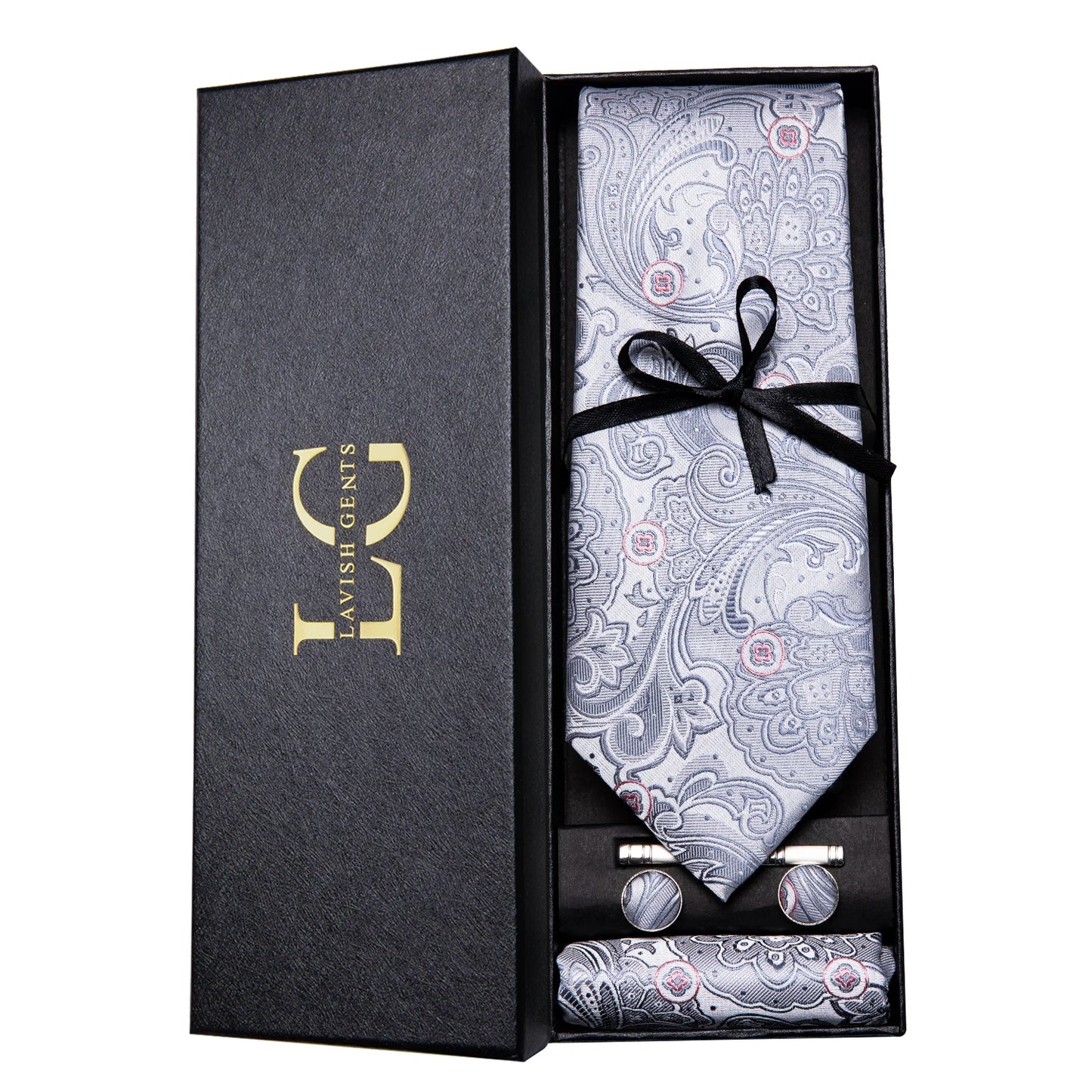 Hi-Tie Luxury Gift Box Classic Paisley Teal Green NeckTie