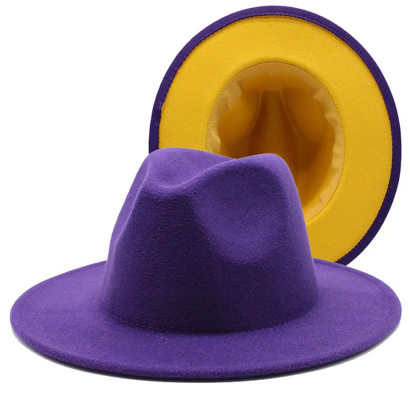 QBHAT Two-color Fedora Hat Men