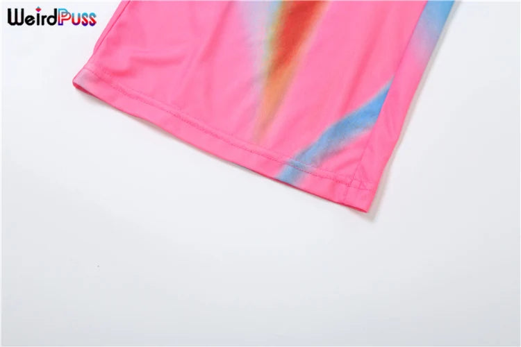 Weird Puss Colorful Print Jumpsuits Women See Through Summer Hollow Cirque Button Sleeveless Fitness Midnight Clubwear Overalls