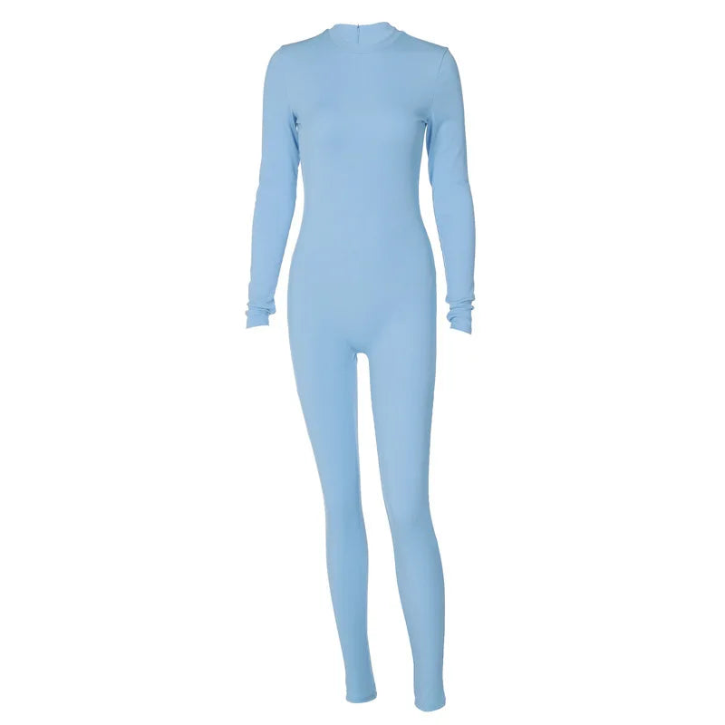 High Elastic Tight Jumpsuit Women Bodysuit Streetwear Overalls Jump Suits Autumn Winter Clothes Rompers Yoga Jogger Bodysuits FashionMojos.com