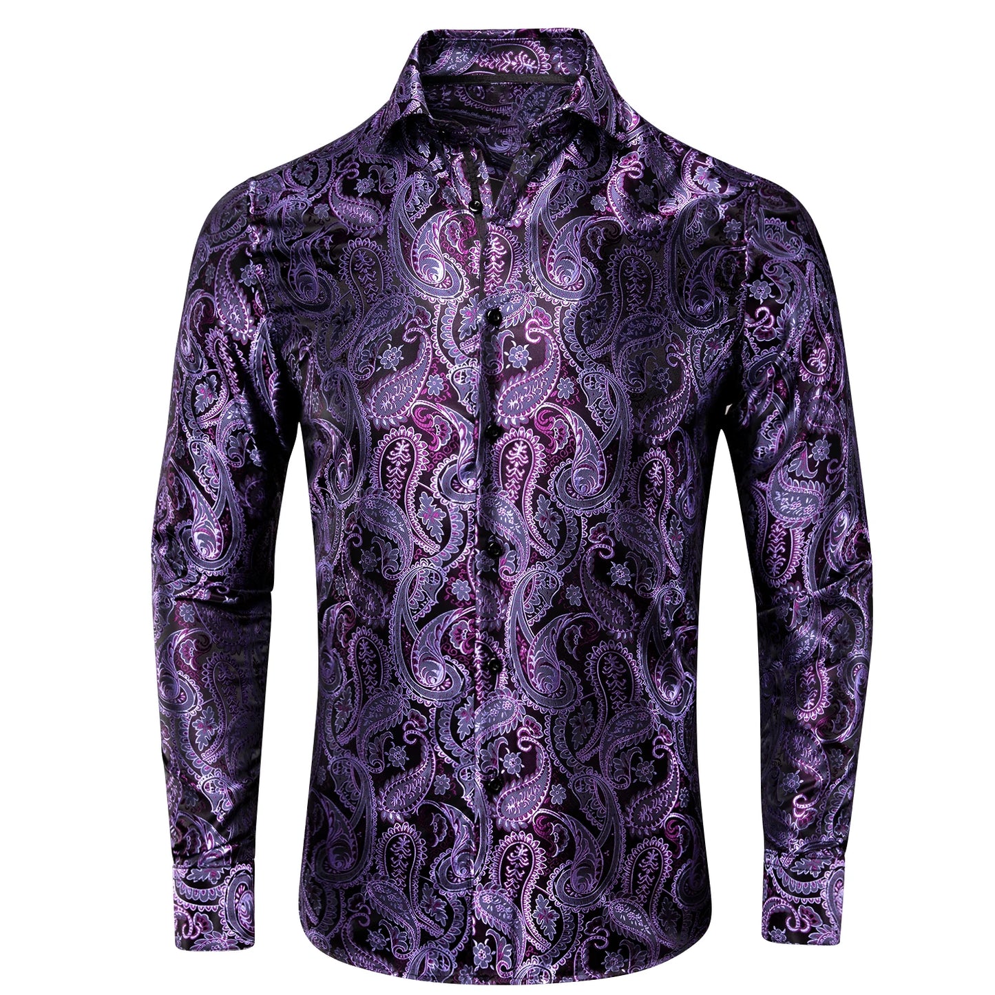 Hi-Tie Lilac Mauve Lavender Purple Silk Mens Shirts