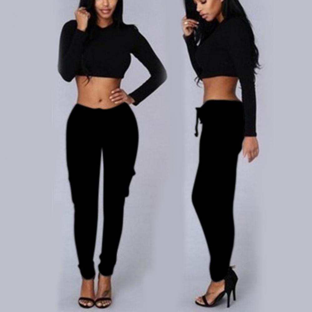 Mather Spring Lace Up Waist Casual Women Pants Solid Pencil Pants Multi-Pockets Straight Trousers S-4XL FashionMojos.com