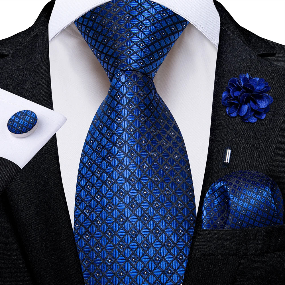 4Pcs Pink Paisley Folral Men Tie Pocket Square