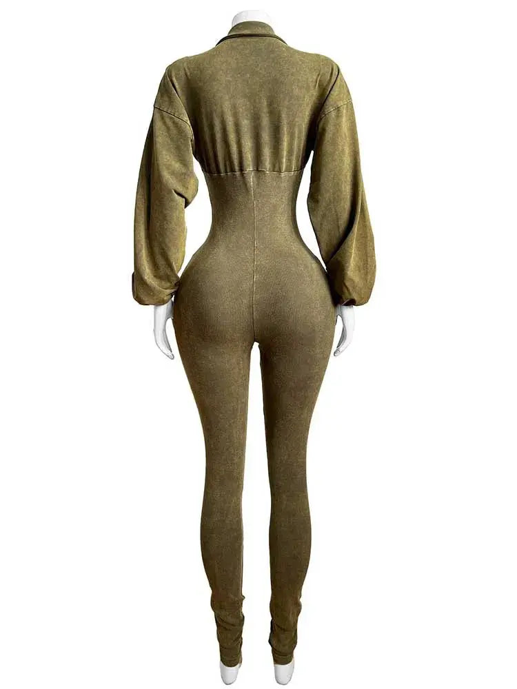 Fitness Jumpsuit Stretchy Sexi Women One Clothes Autumn Winter Knit Jumpsuits Ribbed Jumpsuit Long Sleeve Tight Fit Overalls FashionMojos.com