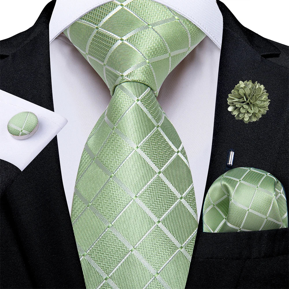 4Pcs Pink Paisley Folral Men Tie Pocket Square